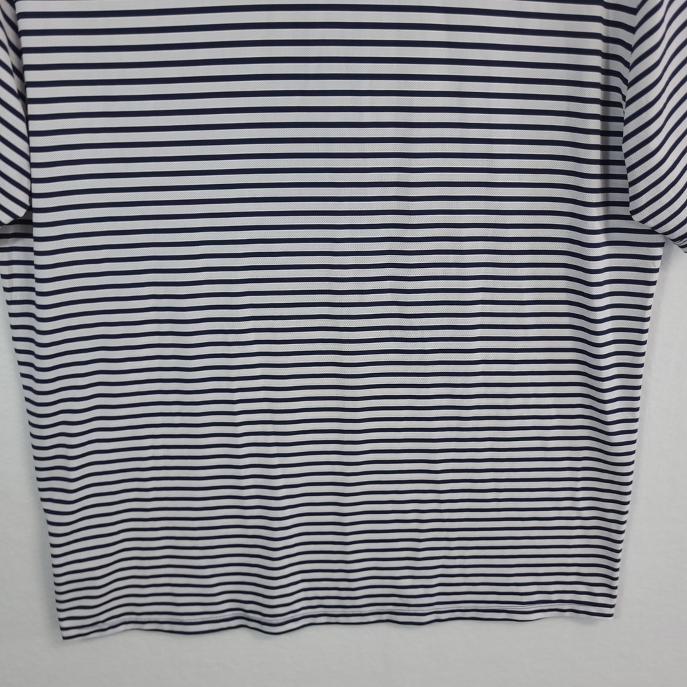 KJUS Luis Stripe Polo Shirt Mens XL Blue White MG60-F00 Short Sleeve Golf - Picture 12 of 16